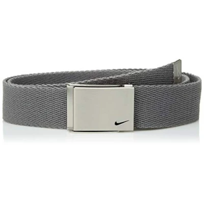 Image of NIKE Boys&#039; Single Web Belt, Light Charcoal, One Size