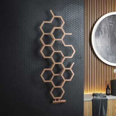 Image of terma Hex Bright Copper Designer Radiator 1220 X 486mm