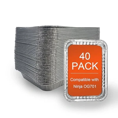 Image of 40 pack Aluminum Drip Pan for Ninja OG701 Woodfire Outdoor Grill Grease Tray, also Compatible with Weber Spirit, Genesis, Q Series