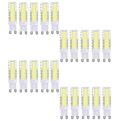 Image of OUKAIDE 20 Pack G9 LED Bulbs 7W 2835LEDs lamp AC220 240V Cool White 6000k Super Bright Bulb 600LM Beam Angle 360 Ceramic Base Non dimmable