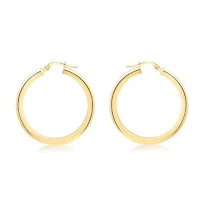 Image of Carissima Gold Women&#039;s 9 ct Yellow 30 mm Polished Round Tube Creole Hinged Post Earrings
