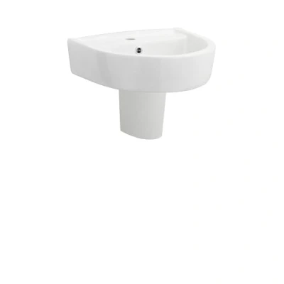 Image of 1 Tap Hole Basin &amp; Semi Pedestal 420mm