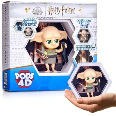 Image of WOW! PODS 4D Harry Potter Dobby, Unique Connectable Collectable Bobble head figure that Bursts from their World into Yours, Wall or Shelf Display, Toys and Gifts, Series 1 no. 421