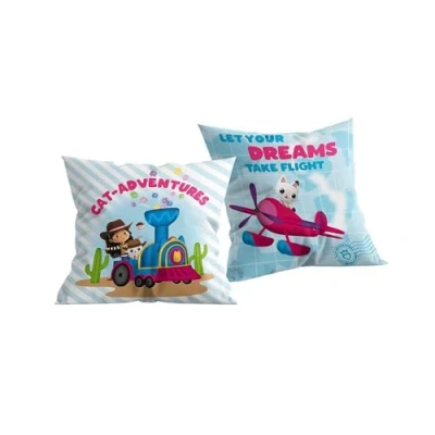 Image of Halantex Gabby&#039;s Dollhouse Take Flight Filled Cushion with Cover Kids for Bedroom, Living Room &amp; Playroom Soft Comfortable Toddlers Pillow Cute Square Children Girls