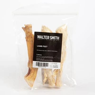 Image of Walter Smith Natural Lamb Feet 3 Pieces 100% Dog Treat No Artificial Colours or Preservatives Chew