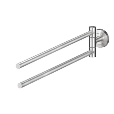 Image of AMARE Rail 2 arm Silver Drilling or Gluing Holder Guest Hook Made of Stainless Steel Towel Dispenser Size 48 x 8 5.5 cm, Metal, stainlesssteel, Handtuchhalter Armig