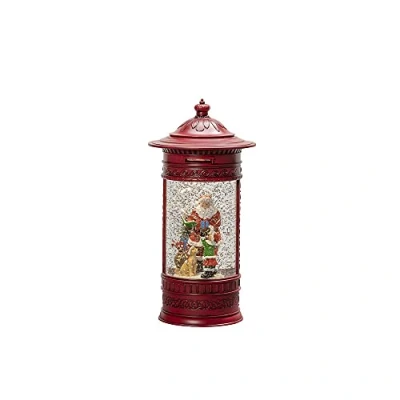 Image of Konstsmide Christmas Decorations LED Snow Globe Post Box Santa Claus/Indoor, 5 Hour Timer/Battery Operated: 3xAA 1.5V (excl.)/Water Filled Lantern 1 Warm White Diodes