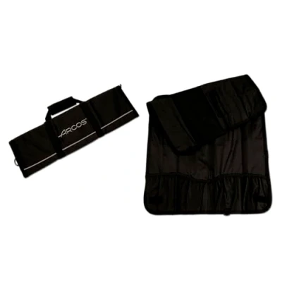 Image of Arcos Knives Roll Bag to 8 Pieces 100% Polyester 500 x 510 mm 20&quot;x20&quot; Black Color (Knives NOT Included)