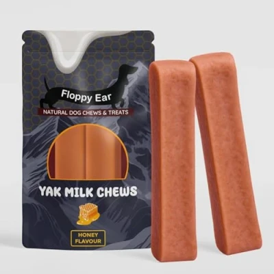Image of Himalayan Yak Milk Dog Chews Honey Flavour with for Dogs Large (pack of 2) Rich in Protein &amp; Calcium Puppy Friendly Dental Sticks 100% Natural