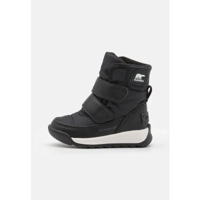Image of Sorel Whitney 2 Strap Waterproof Unisex Kids Winter Boots, Black X Sea Salt, 3 UK