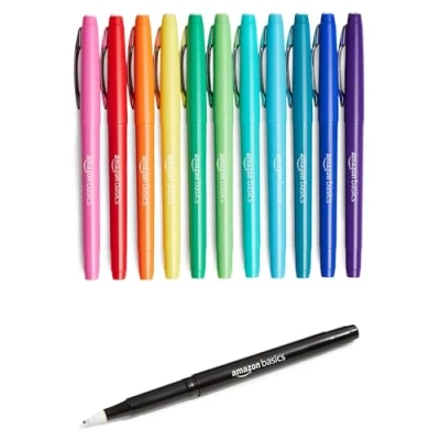 Image of Amazon Basics Felt Tip Marker Pens, 12 Pack, Multicolor