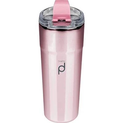 Image of DrinkPod Stainless Steel Reusable Coffee Tumbler, Metallic Rose Gold, 500ml