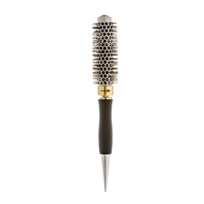 Image of Head Jog 117 Gold Thermal Ceramic Radial Hair Brush. Round Barrel Hairbrush For Blow Dry, Curling &amp; Styling. Coated Brush With Boar Nylon Bristle. Great Frizz Free Styles. 25mm