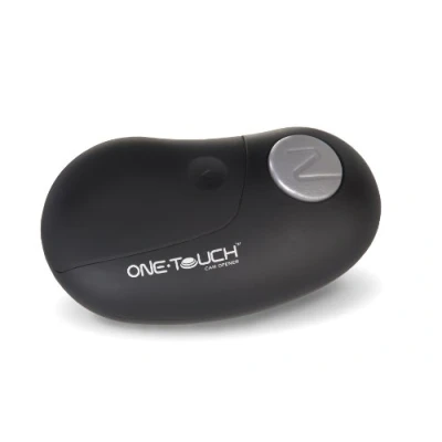 Image of Culinare C50650 One Touch Electronic Tin Opener, Black, Plastic/Stainless Steel, Automatic Can Battery Operated/Hands Free Use/Magnetic Lid Removal/Soft Grip, Batteries Not Included, 12.5 cm