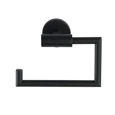 Image of Bosio Toilet Roll Holder Stainless Steel Matt Black without Lid