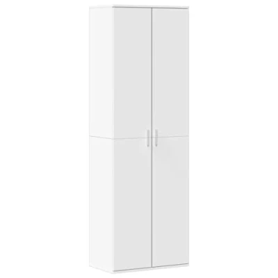 Image of vidaXL Highboard White 60x35x180 cm Engineered Wood Storage Cabinet with Shelves Modern Style for Living Room, Bedroom, Office