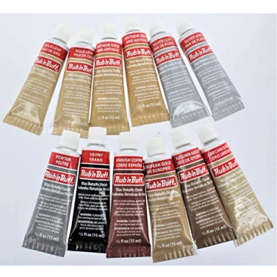 Image of Rub N Buff Wax Metallic Finishes 12 Color Sampler Set