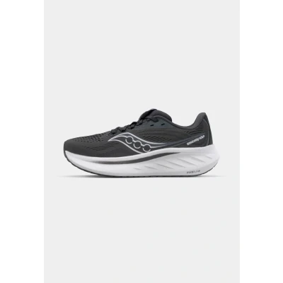 Image of Saucony RIDE 18 Road running shoes, Women&#039;s, Size: 6.5, Black/white Textile/synthetics