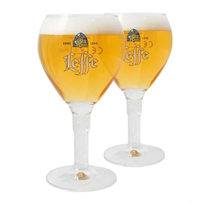 Image of Leffe Glasses Set of 2 Beer Goblet 33 cl Belgian Glass (2)