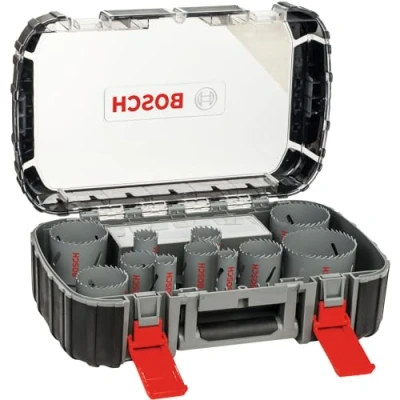 Image of Bosch Professional 17 pcs. HSS Bi metal Hole Saw Set (for various materials, Ø 2064/76 mm, accessory rotary drill)