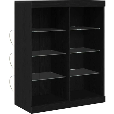 Image of Sideboard with led Lights Black Oak 41x37x100 cm Vidaxl