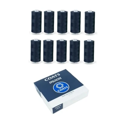 Image of Coats Craft Moon Polyester Sewing Thread 10x1000yds Black