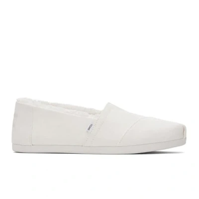 Image of TOMS Women&#039;s Alpargata Loafer Flat, White Canvas, 4 UK