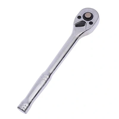 Image of KATSU 1/4 Inch Drive 72 Teeth Quick Release Reversible Ratchet Socket Wrench Handle, Chrome Vanadium Mirror Polished, Auto Repair Garage Mechanical Tool, 160mm 421908