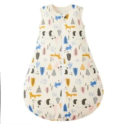 Image of Duomiaomiao Baby Sleeping Bag 1.5 Tog, 100% Cotton Newborn Sleep Sack 0 6 Months Unisex Wearable Blanket for Girl Boy