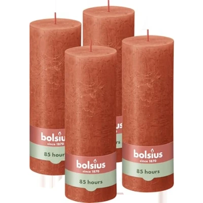 Image of Bolsius Rustic Candle Orange 19cm 4 Piece Halloween