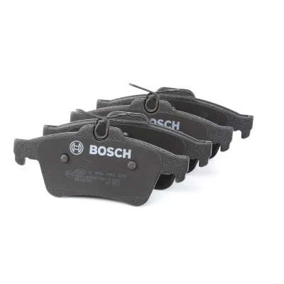 Image of 96405131 Brake pad set BOSCH 0 986 494 528 Low Metallic with anti squeak plate, mounting manual FORD: Focus 3, KUGA 2, C Max