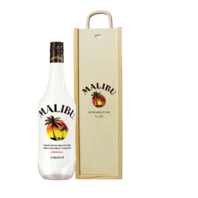 Image of Personalised Malibu Original Coconut White Rum Gift Set 70cl (21% ABV) Gifts For Men, Alcohol Drinks Her, Christmas, Birthday&#039;s, Father&#039;s Day,