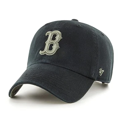 Image of 47 Boston Red Sox Black MLB Ballpark Camo Clean Up Cap One Size