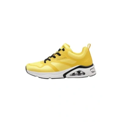 Image of Skechers Men&#039;s Tres Air Uno Revolution Airy Yellow Low Top Sneaker Shoes 9 UK