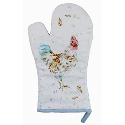 Image of Lesser &amp; Pavey Country Cockerel Oven Glove 31.5cm, Cotton, Multi
