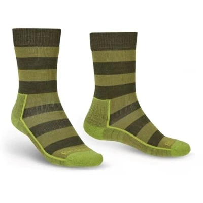 Image of Bridgedale Socks HIKE Lightweight Merino Performance Boot Original Men&#039;s Medium Green/Dark Green