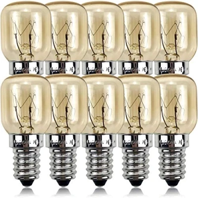 Image of 10pieces/Pack SES E14 Screw Cap Nickel Plated Pygmy Lamps 300 Degree Microwave/Oven Rated Light Bulbs Night Bulb (15)