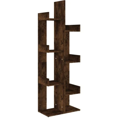 Image of vidaXL Book Cabinet 48x25.5x140 cm Smoked Oak Engineered Wood