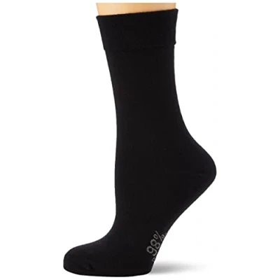 Image of Nur Die Women&#039;s Damen Cotton maxx Komfort Socke, opaque, Black (Schwarz), 2 to 5