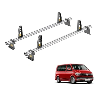 Image of Van Guard Roof Rack for VW Transporter (T5 2003 2015) 2 Bars + 4 Load Stops [Only Suitable Standard Models] Ulti Bar VG263