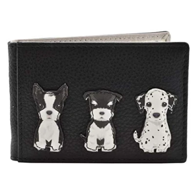 Image of Mala Leather Best Friends Sitting Dogs ID/Travel Pass 647 65 (Black)