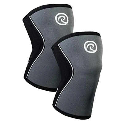 Image of Rehband 5mm Knee Sleeves for Functional Training, Cross Training &amp; Powerlifting, Weightlifting Support made of Neoprene, Unisex, Colour:Steel Grey 1 Pair, Size:Medium