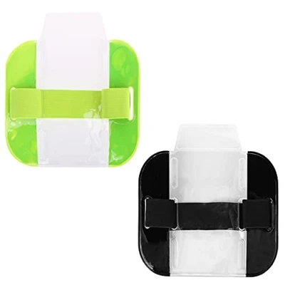 Image of Weforu 2 Pieces Arm Badge Holders Armband, ID Card License Holder for Emergency Workers Security Staff Doorman Adjustable