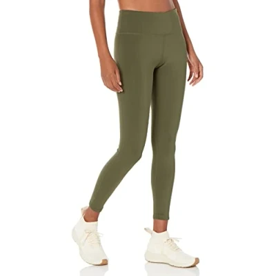 Image of Amazon Essentials Women&#039;s Active Sculpt Workout Athleisure Mid Rise Full Length Leggings (Available in Plus Size), Olive, 6XL