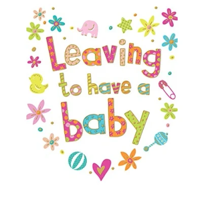 Image of Piccadilly Greetings Modern Large Card Leaving To Have A Baby 12 x 9 inches