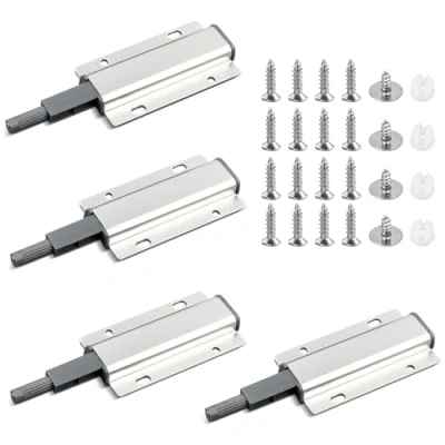Image of Shinsilur 4 Pack Magnetic Door Push to Open Catches for Cupboard Opener Catch Touch Latch Magnet Drawer Closet Closing Wardrobe Closure