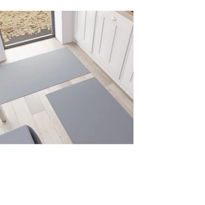 Image of PETTI Artigiani Italiani Kitchen Rug, Runner, Washable, Non Slip, Rug Plain Colour, 52 x 280 cm, Grey, 100% Made in Italy