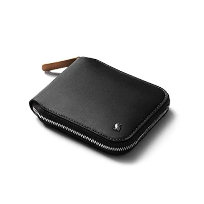 Image of Bellroy Zip Wallet (Leather Zipper for Women &amp; Men, RFID Blocking, Flat Note Section, Magnetic Coin Pouch, Holds 3 8 Cards) Black