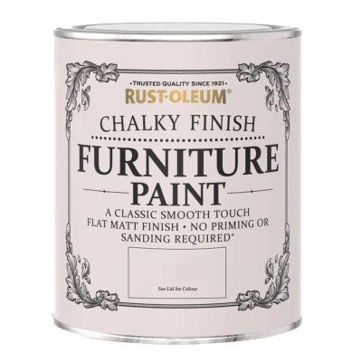 Image of Rust Oleum Chalky Finish Furniture Paint, Chalk White 750ml