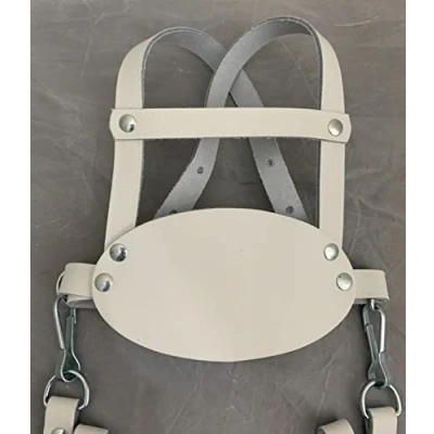 Image of White Oval Leather Harness for Silver Cross Balmoral/Kensington Pram Reins